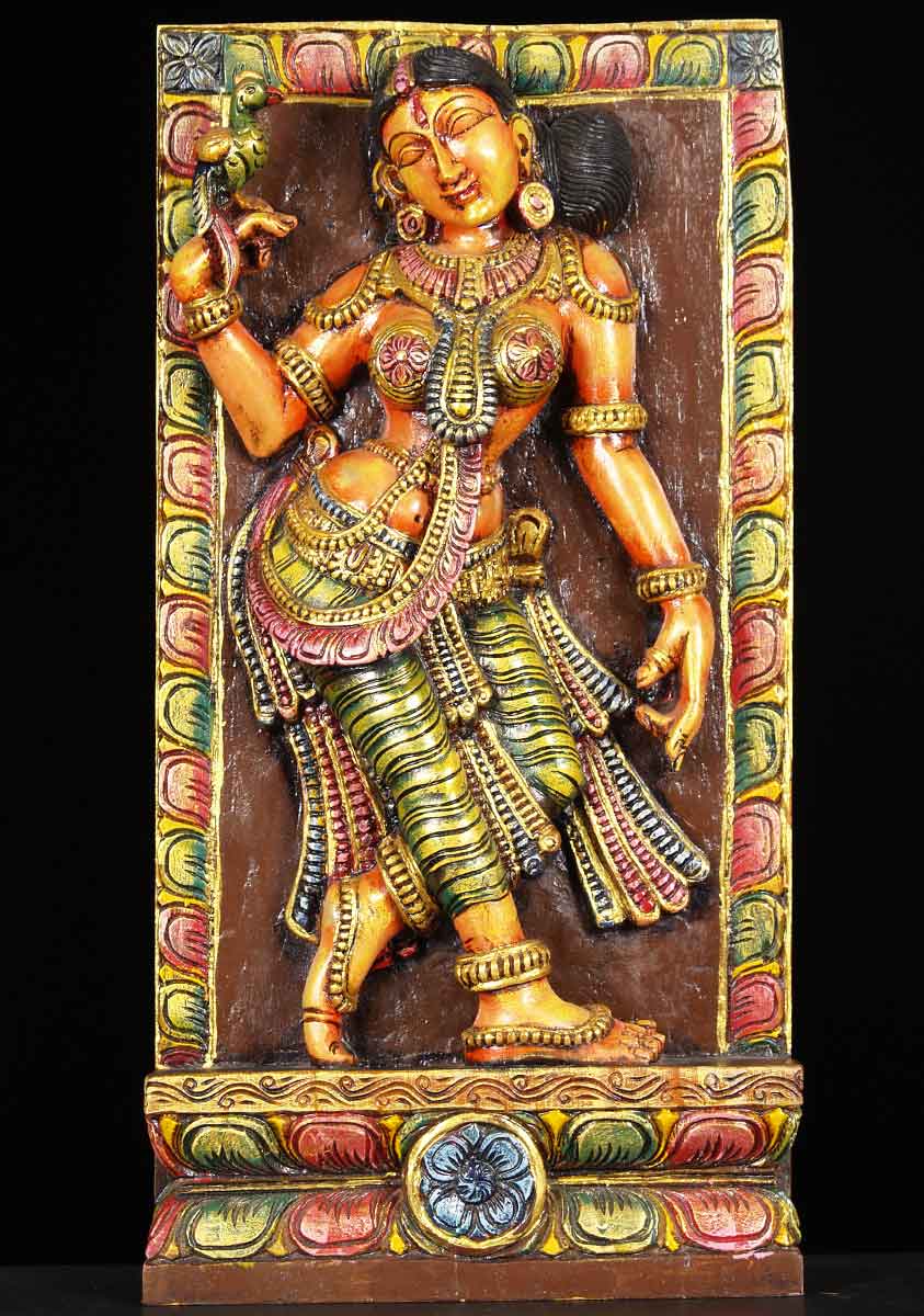 Wooden Meenakshi Devi Statue 24"